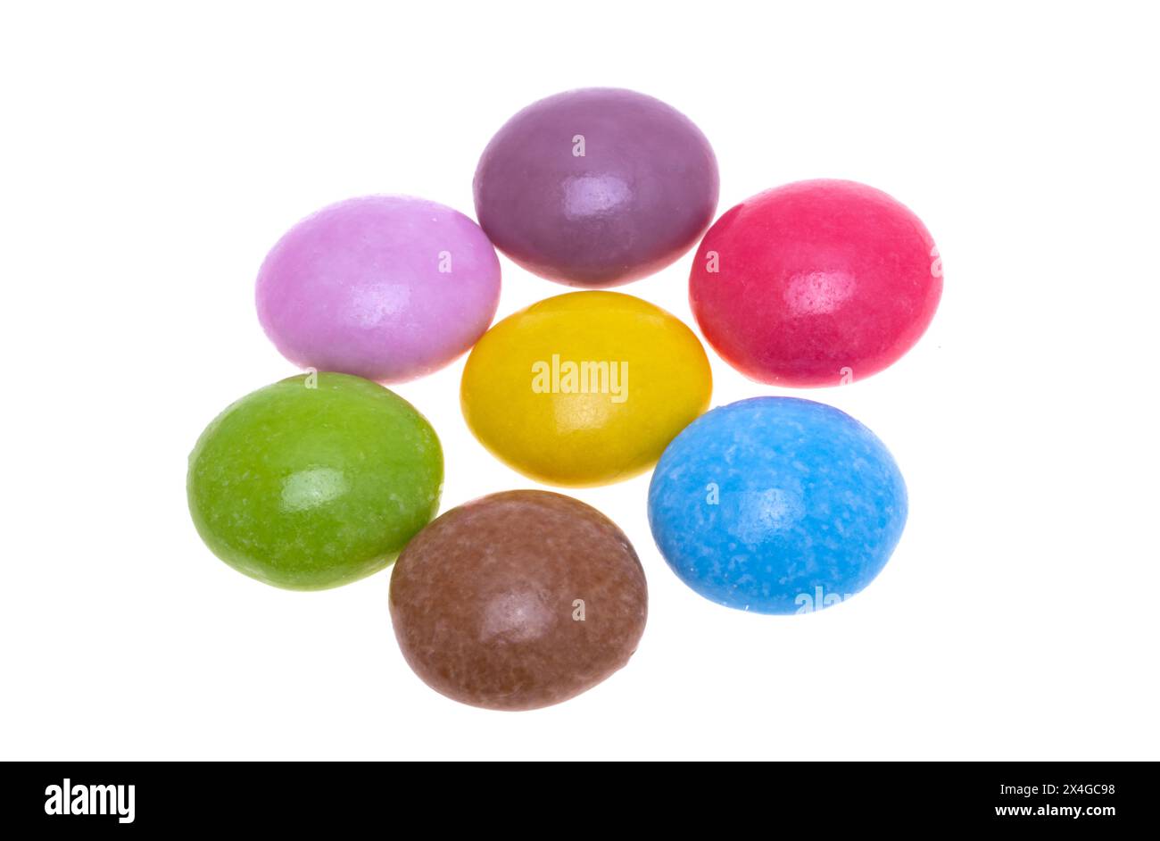 chocolate colored buttons isolated on white background Stock Photo