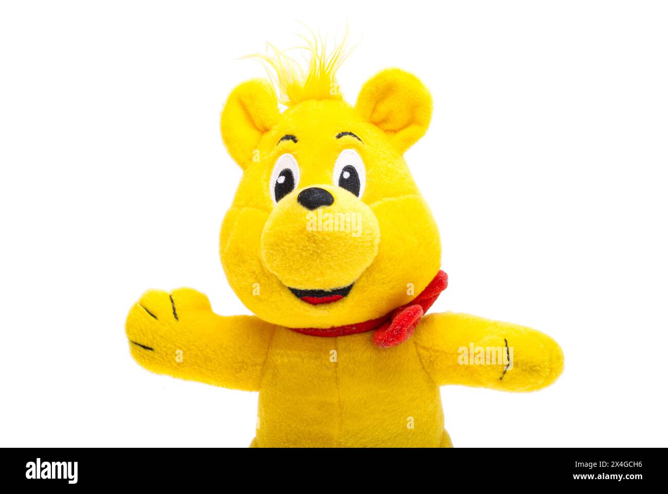 yellow teddy bear toy isolated on white background Stock Photo - Alamy