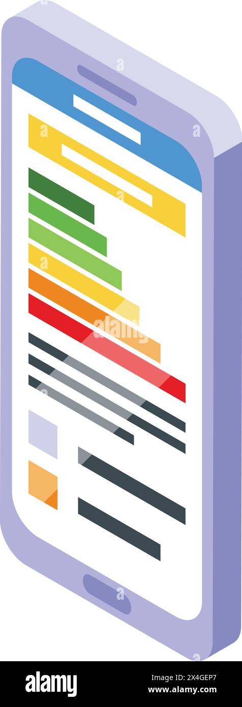 Black smart phone isometric view Stock Vector Images - Alamy