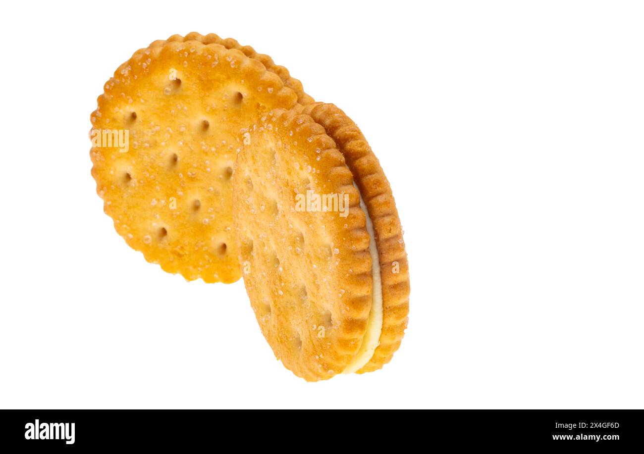 double cracker isolated on white background Stock Photo - Alamy