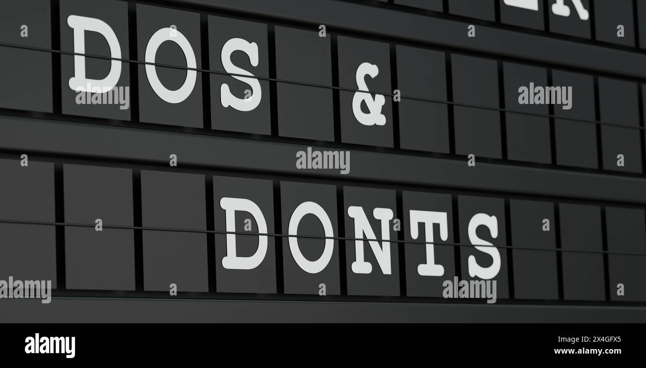 Dos And Donts Dos And Donts Black Timetable Display With White Text Right Wrong Rules Dos And Donts Dos And Donts Black Timetable Display With White Text Right Wrong Rules