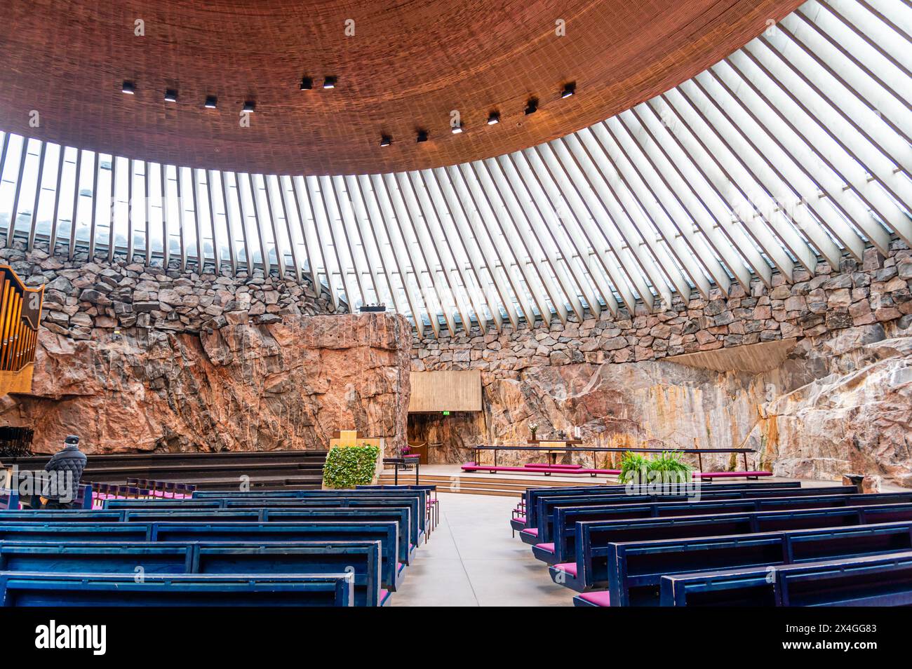 Temppeliaukio Church, Helsinki, Finland Stock Photo