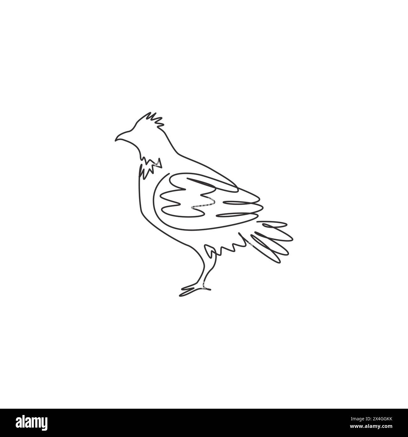 Single one line drawing of adorable grouse bird for foundation logo identity. Shooting bird syndicate mascot concept for tradition icon. Modern contin Stock Vector