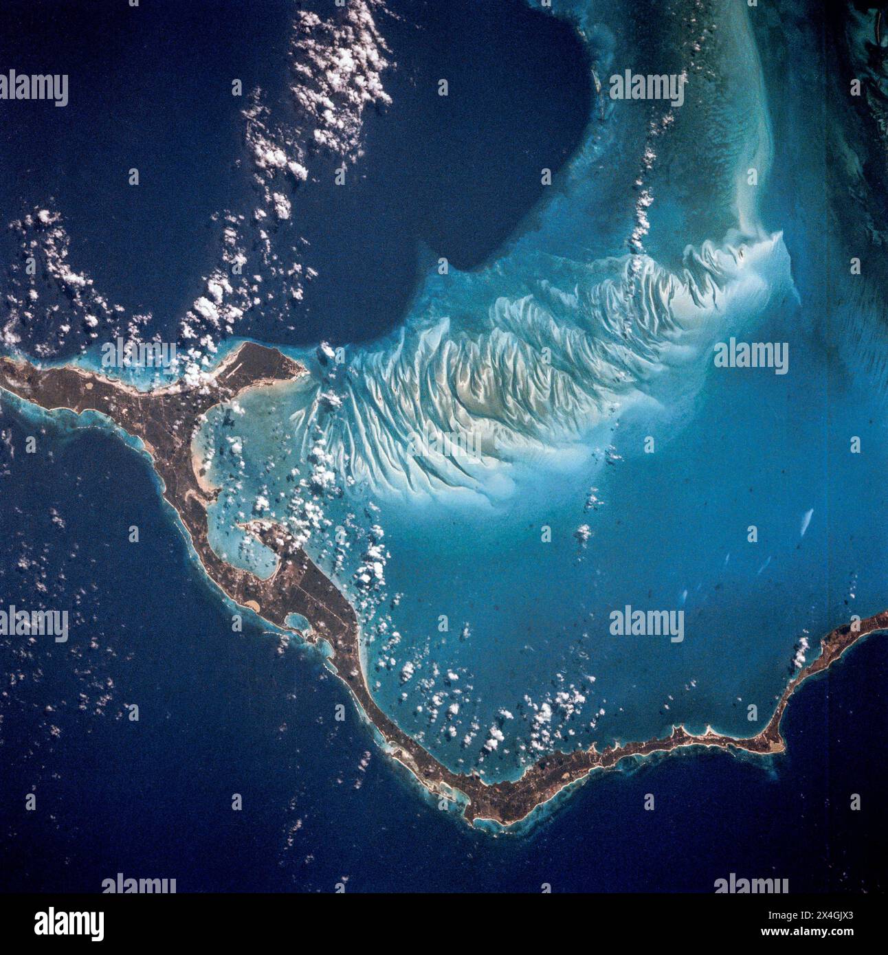 Aerial view of the eleuthera island in the bahamas and part of the