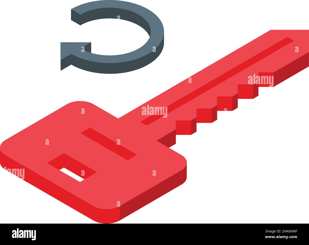 Password key recovery icon isometric vector. Retry access account. Authentication problem Stock Vector