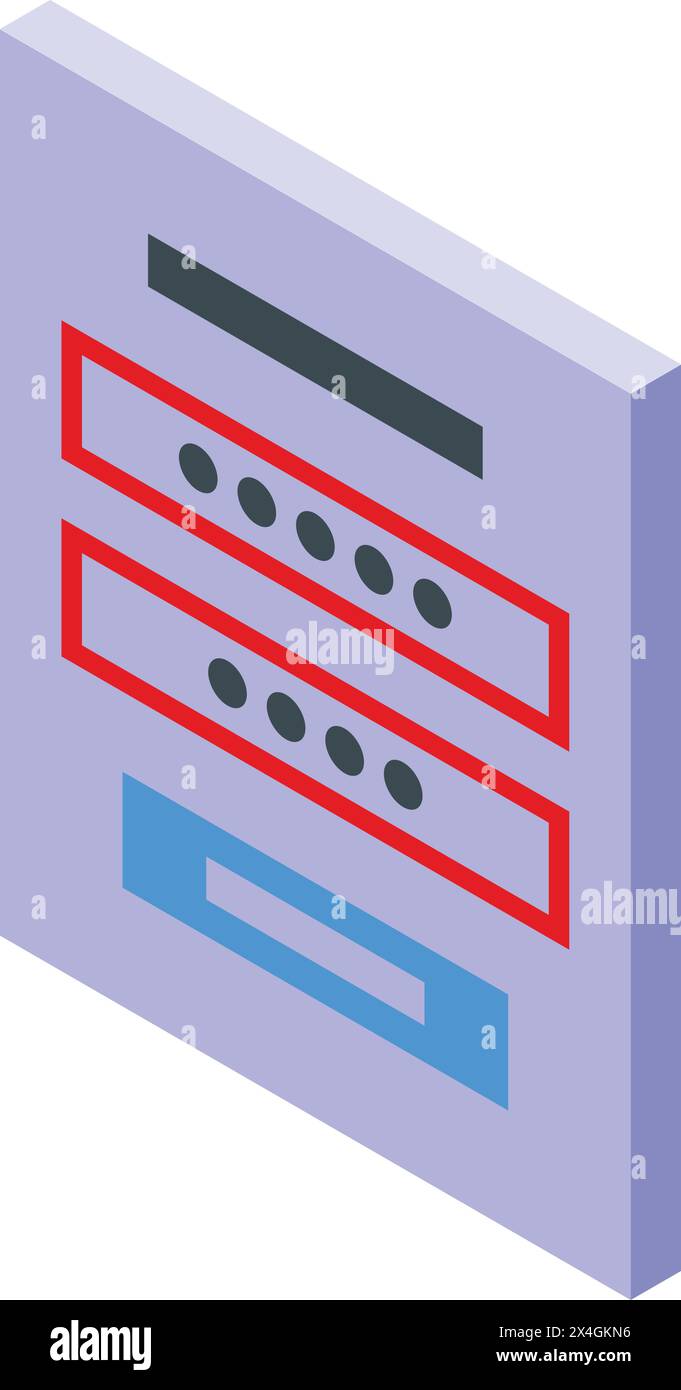 Authentication error icon isometric vector. Incorrect password. Account access denied Stock Vector