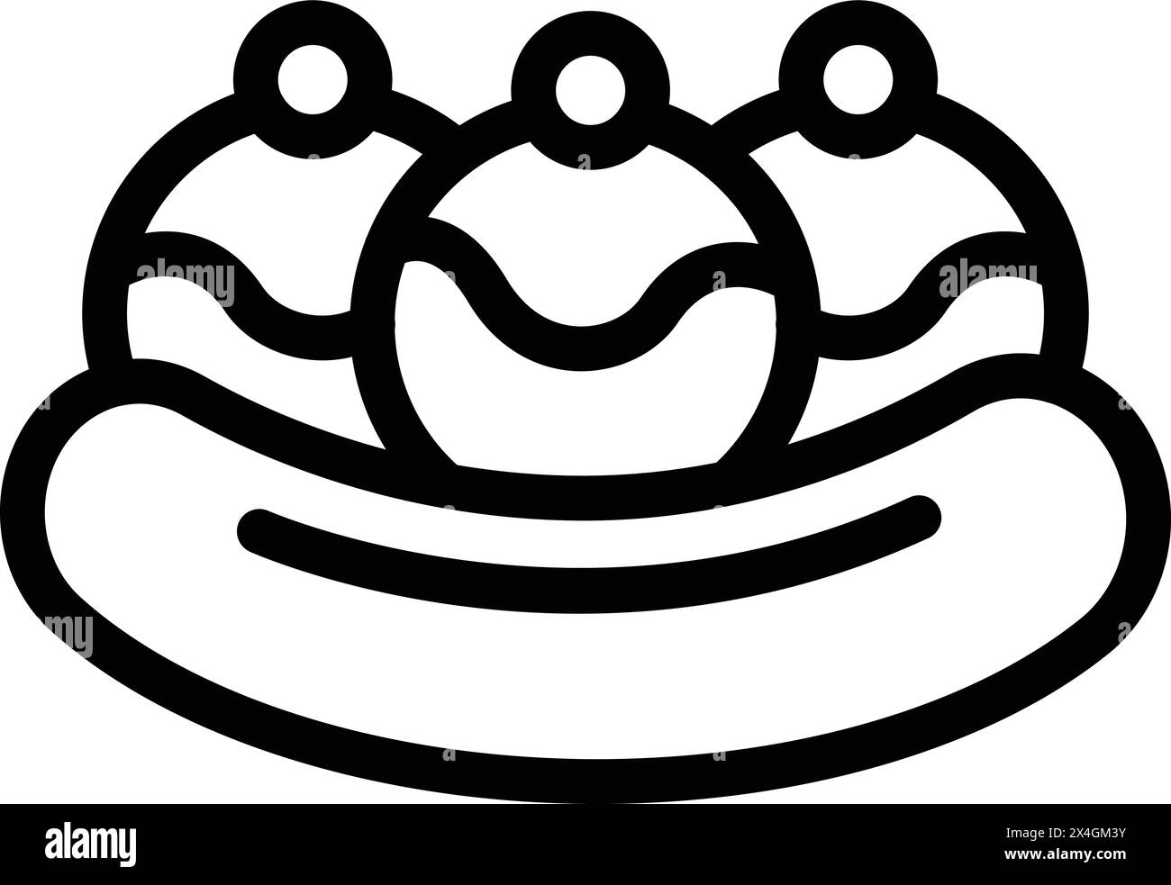 Banana split dessert icon outline vector. American dish. Delicious ice ...