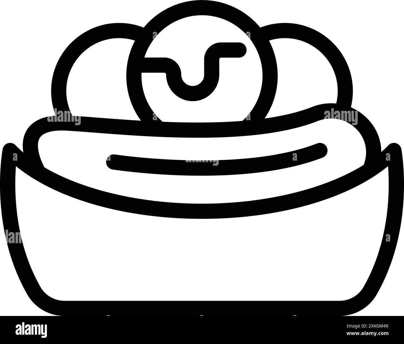 American banana split icon outline vector. Ice cream treat. Cold ...