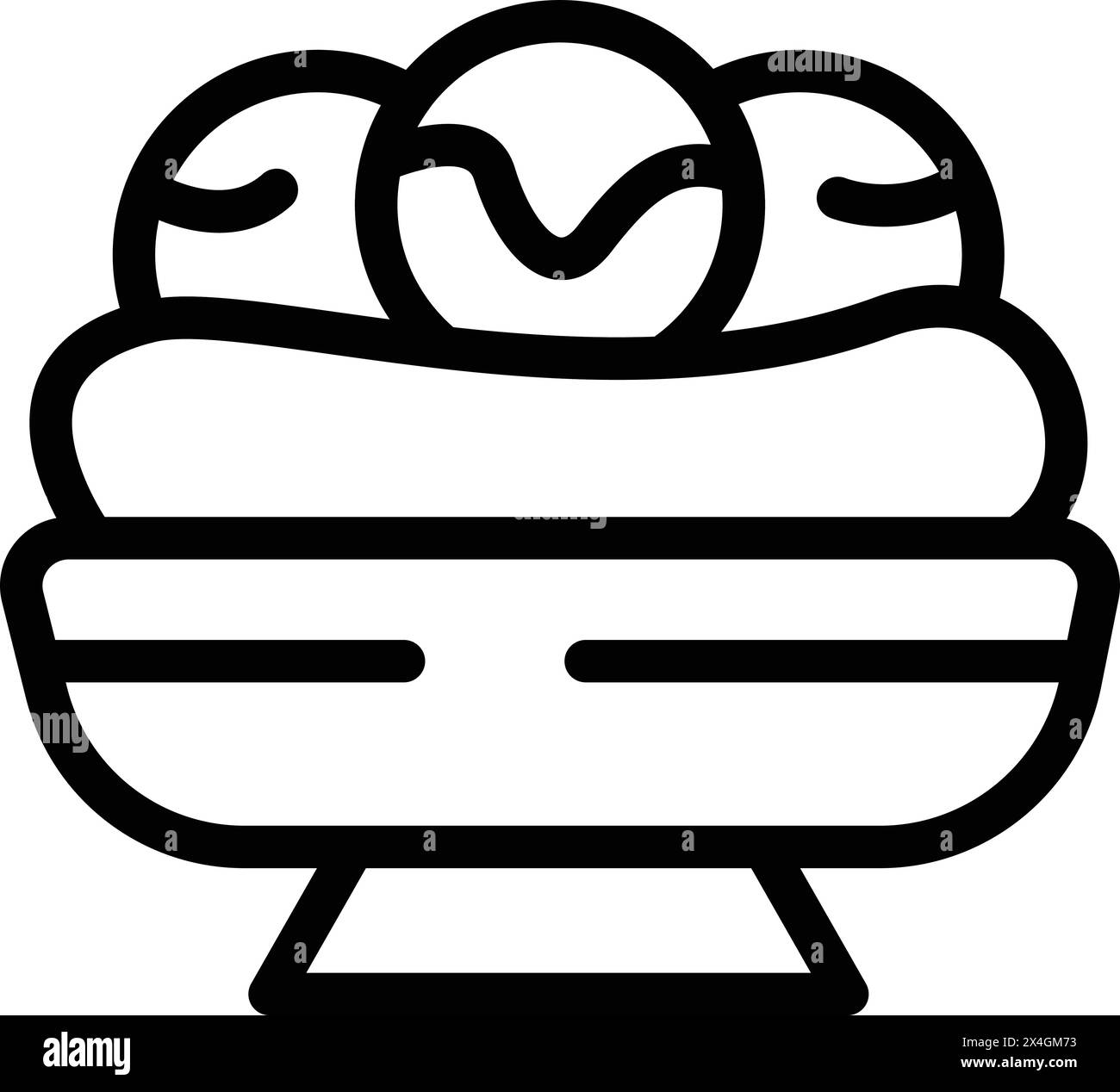 Banana split bowl icon outline vector. Sweet cold dessert. Refreshing ...
