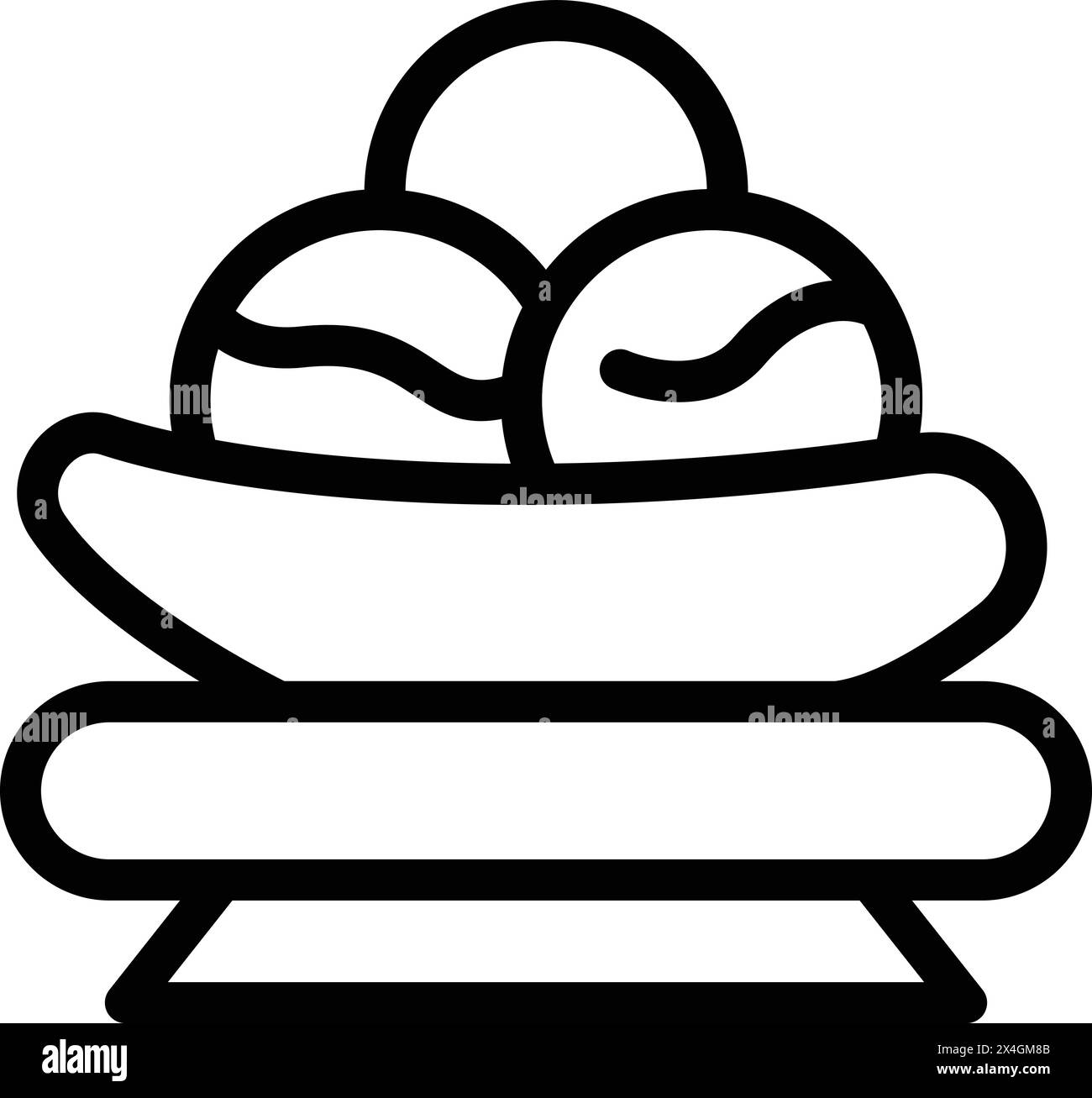 Ice cream banana split icon outline vector. Creamy dessert. Tasty ...