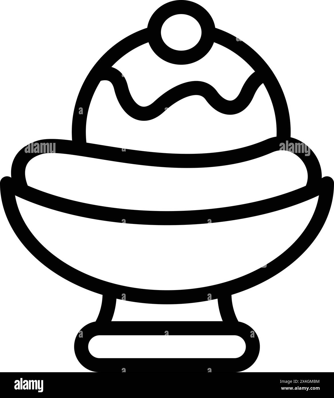 Smooth banana split icon outline vector. Frozen treat. Banana ice cream ...