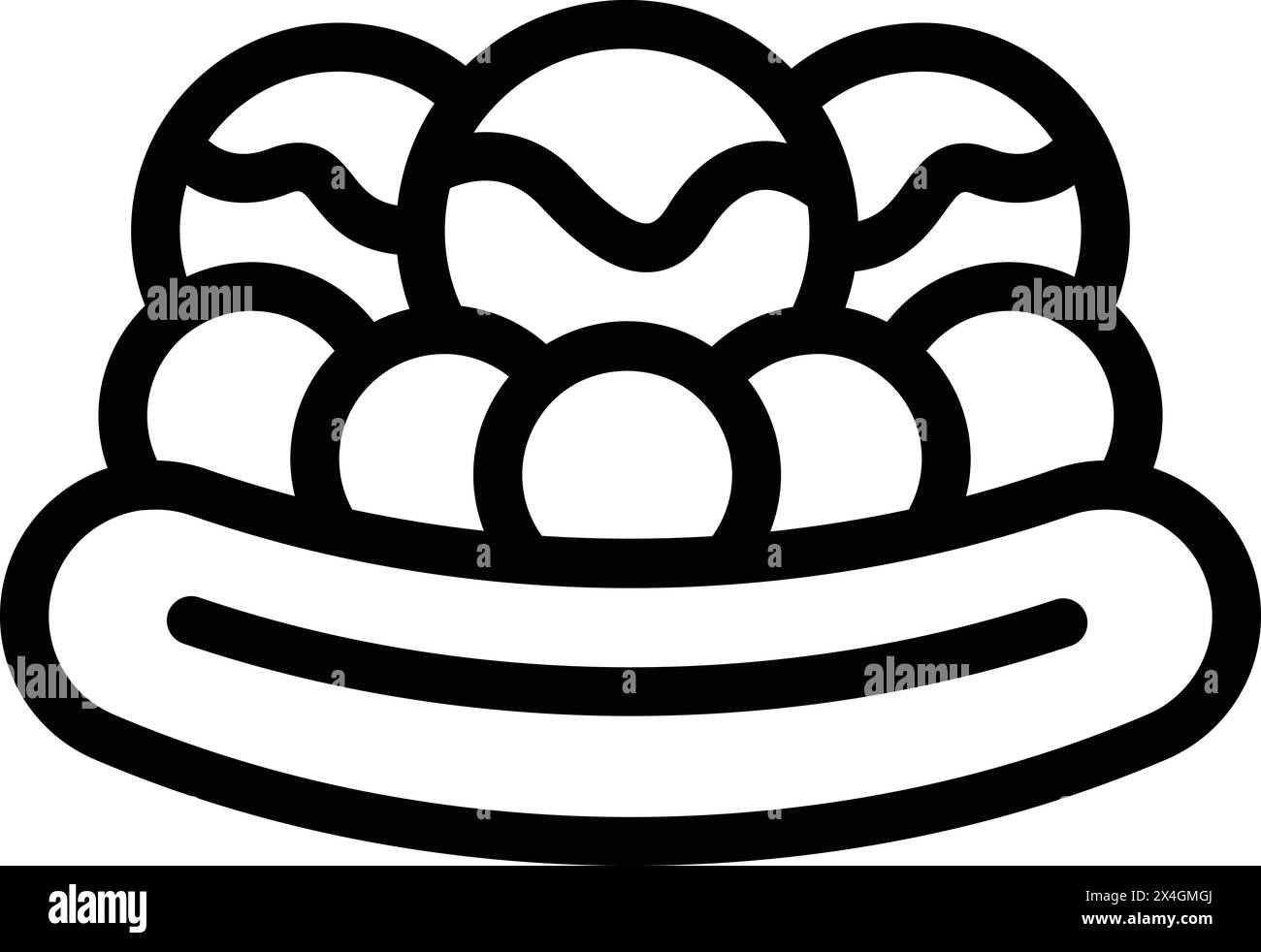 Frosting banana split dessert icon outline vector. Sweet American dish ...