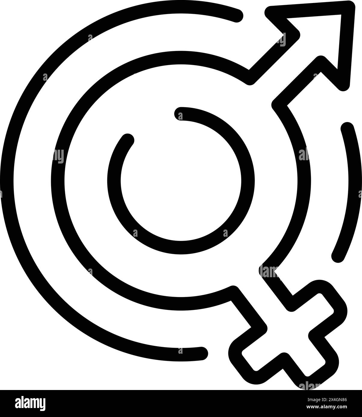 Gender equality awareness icon outline vector. Equal human power. People rights protection Stock Vector