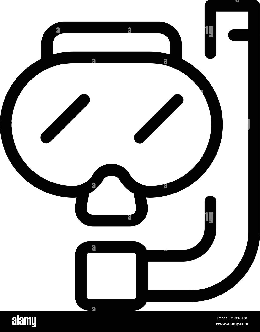 Underwater mask icon outline vector. Snorkel goggles. Diving sea ...