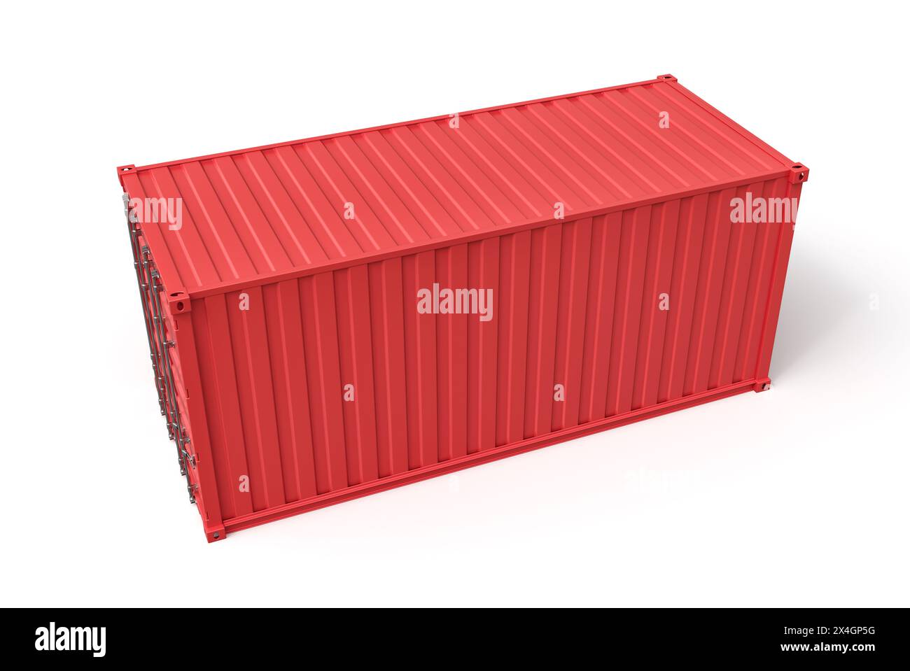 Close Container Images 3d rendering of closed red cargo container isolated on white background ...