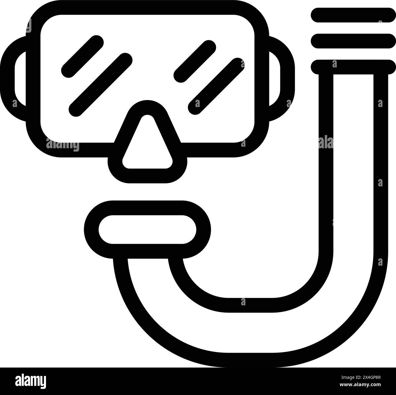 Half diving mask icon outline vector. Deep snorkeling equipment