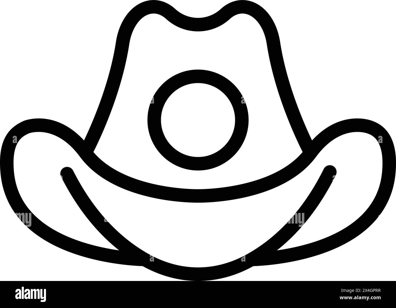 Leather cowboy hat icon outline vector. Old western head accessory