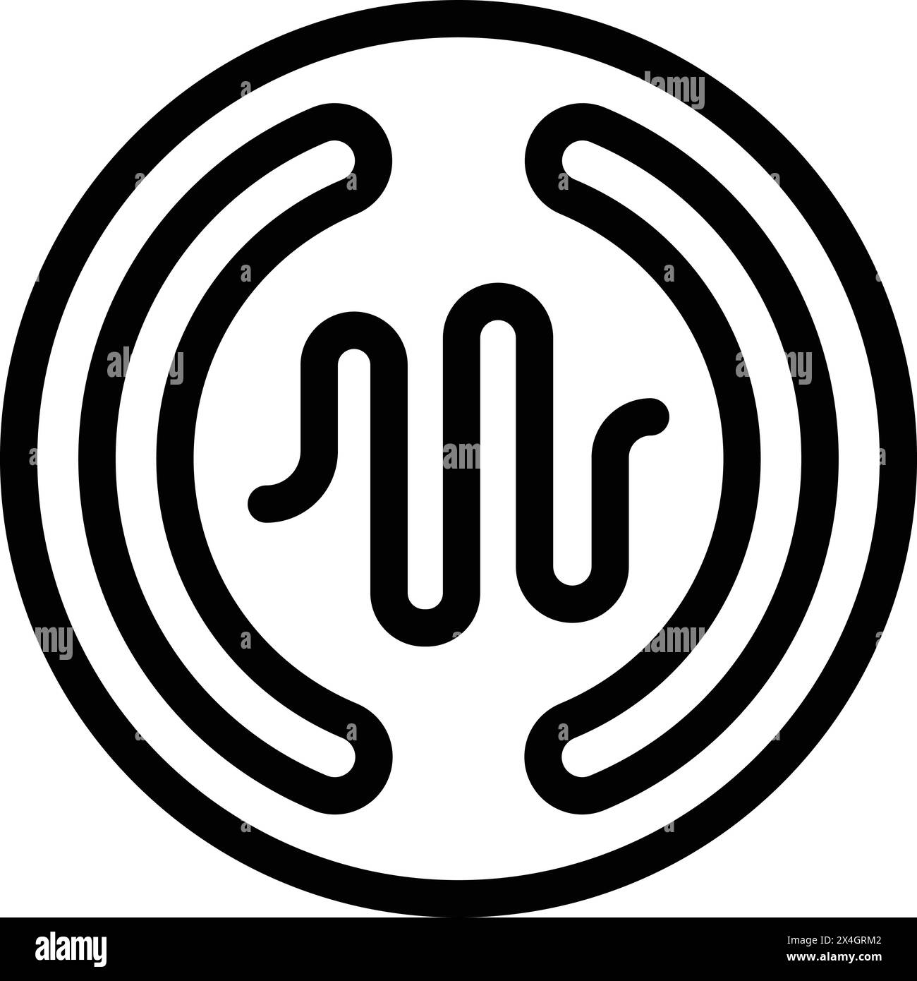 Copper coil cooktop icon outline vector. cookware. Induction