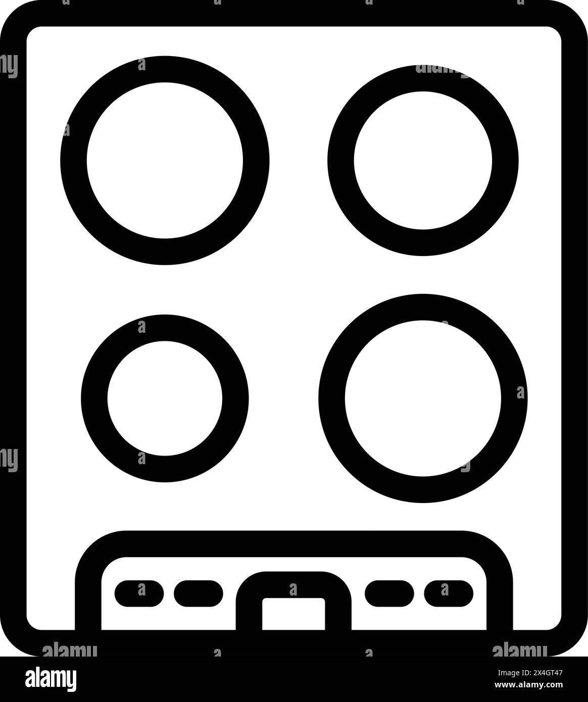 Countertop induction cooker icon outline vector. Kitchen appliance. Stovetop cooking