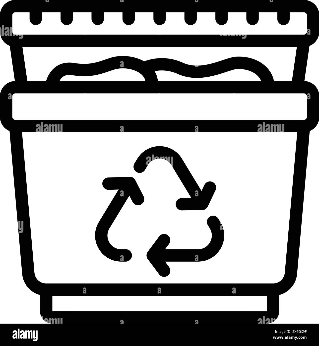 Waste recycling bin icon outline vector. Sustainable garbage management ...