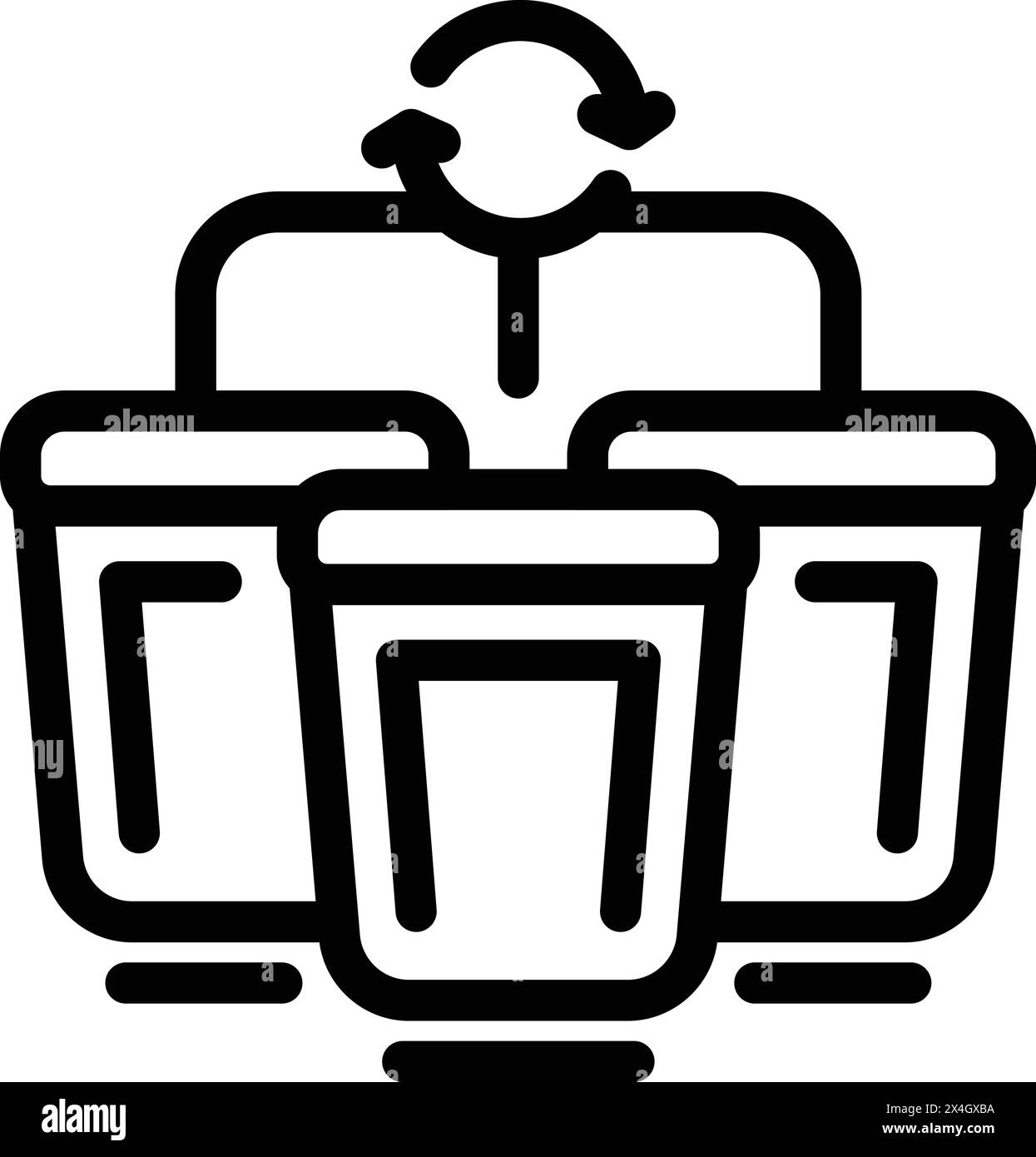 Waste segregation containers icon outline vector. Trash sorting bins ...