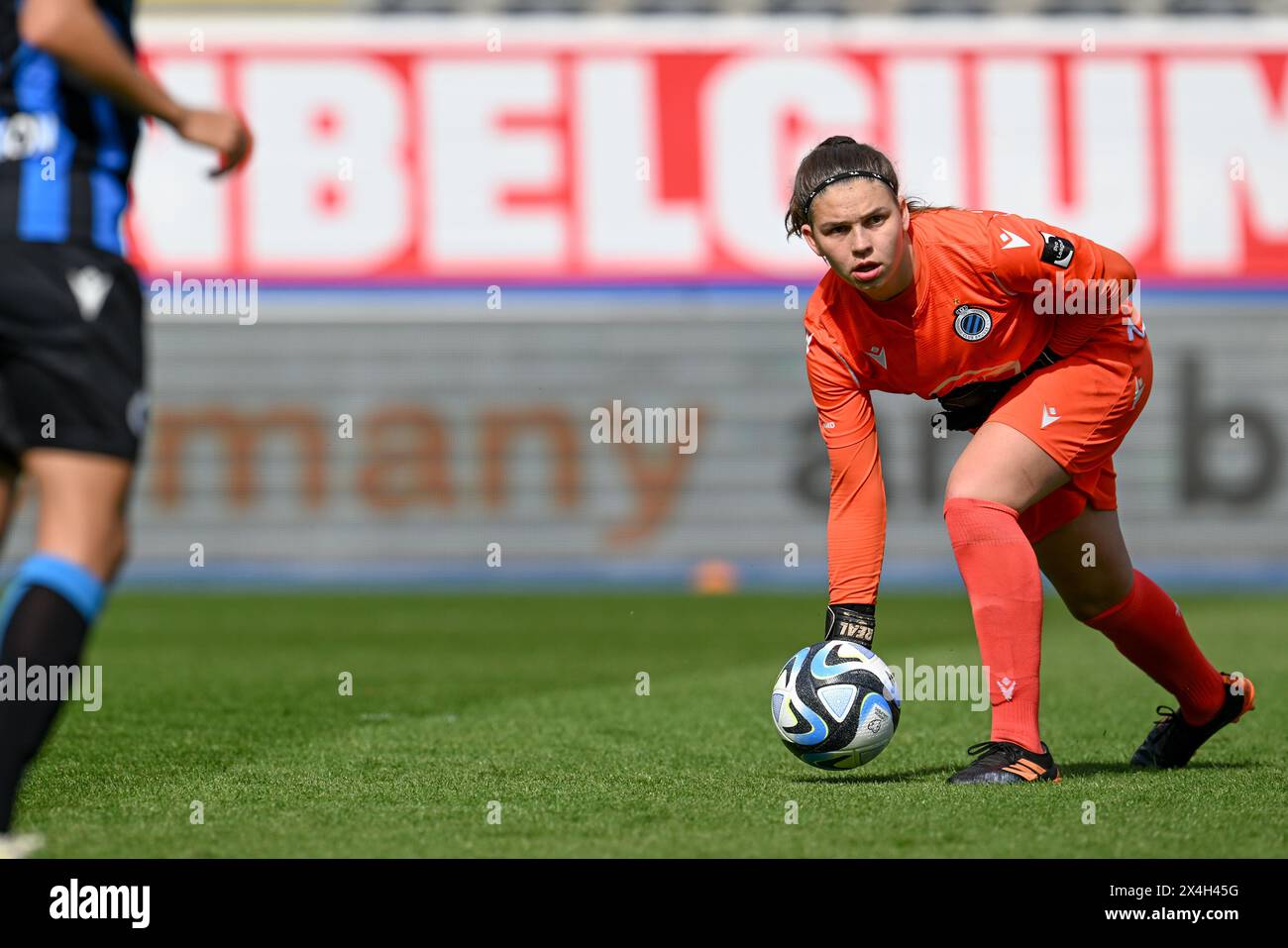 Leuven, Belgium. 01st May, 2024. goalkeeper Jorijn Covent (87) of Club