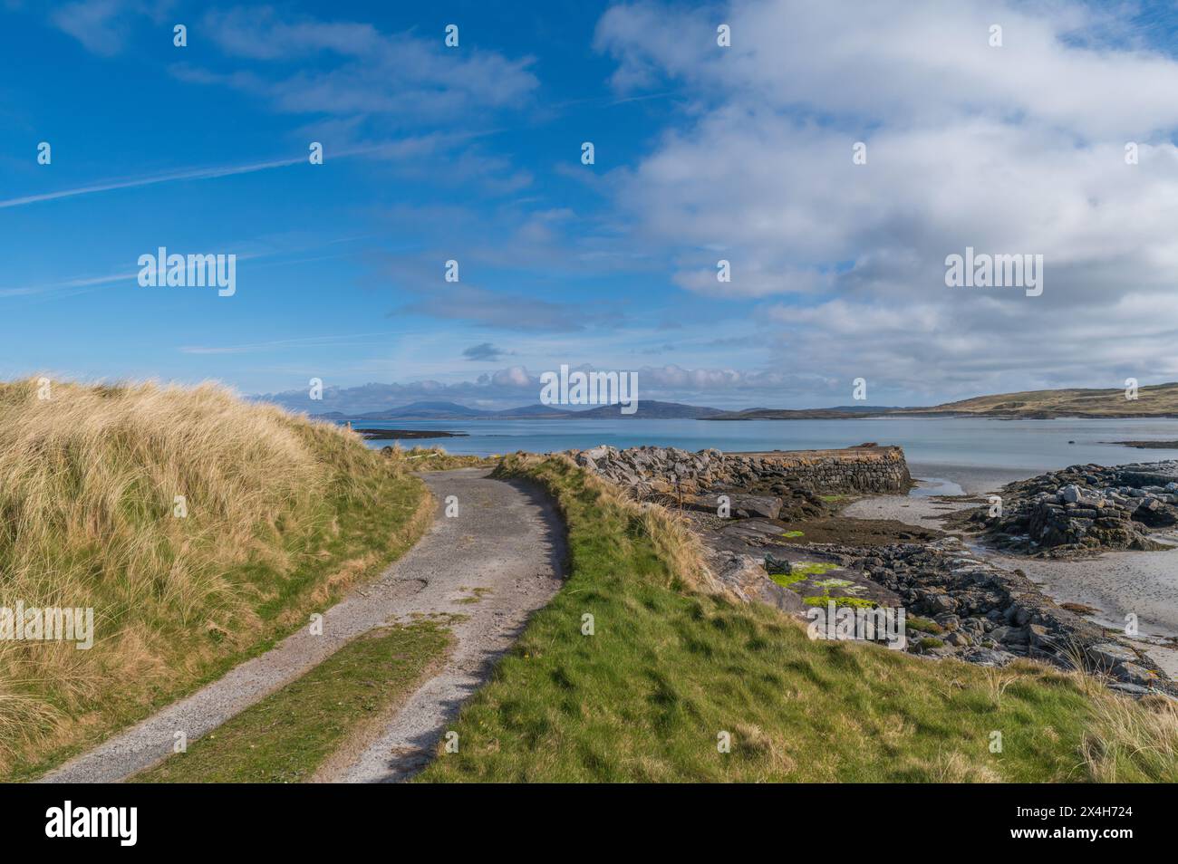 Eoligarry Harbour and Jetty, The Isle of Barra, Scotland Stock Photo