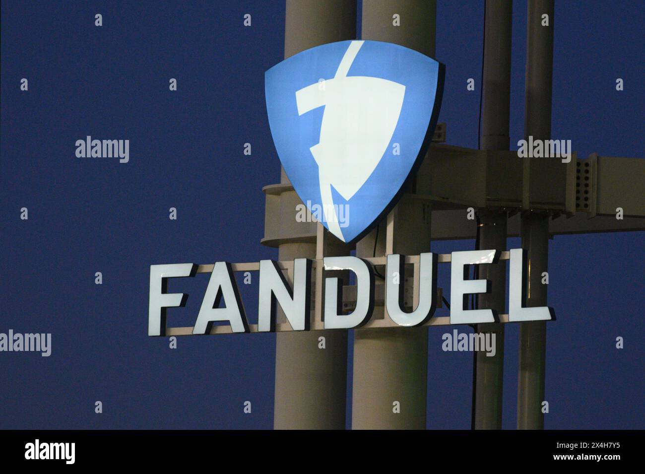 Toronto, ON, Canada – August 5, 2023: View at the Fanduel company sign in Toronto Stock Photo