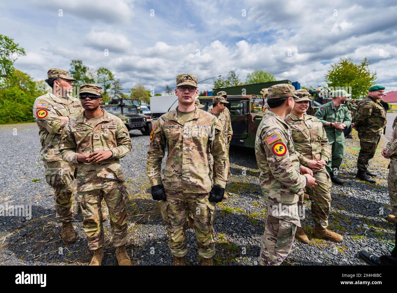 27 April 2024, Hesse, Alsfeld: US Army soldiers are present during the ...