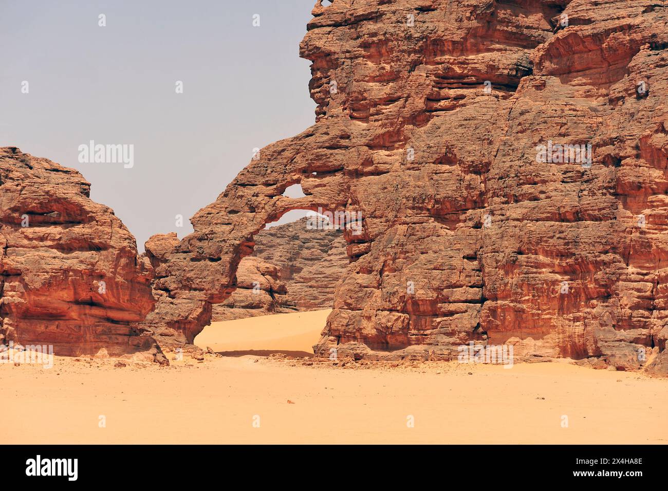 Rocks and sand dunes in Sahara desert, Tassili N'Ajjer National Park, Tadrart Rouge, Algeria Stock Photo