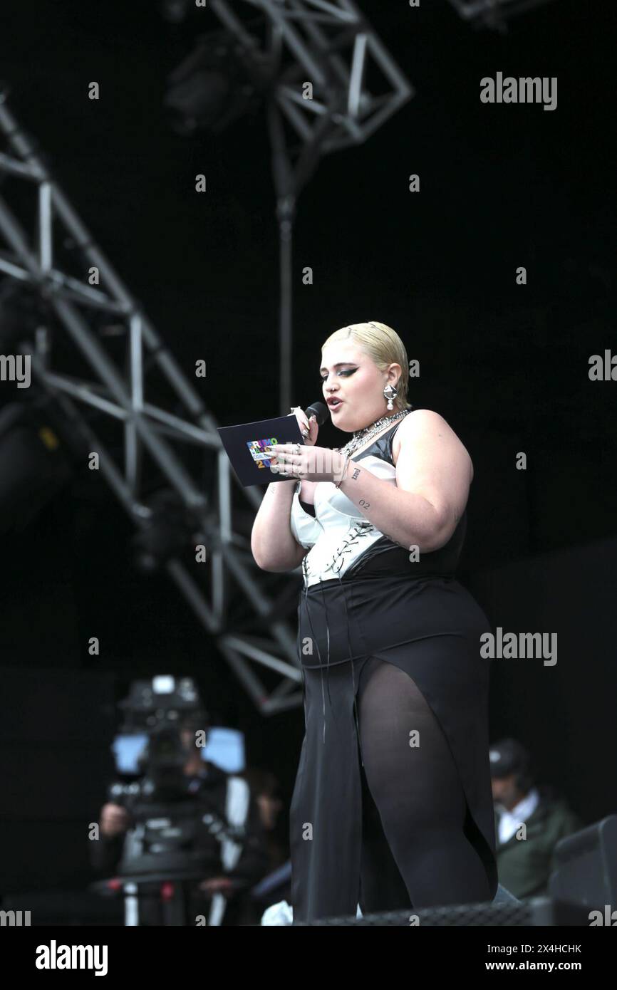 Rome, Italy. 01st May, 2024. It was held at the Circus Maximus, the Concert of May 1, 2024, organized by CGIL, CISL, UIL in collaboration with iCompany, musical marathon that also hosts the Contest 1M NEXT 2024 with the afternoon dedicated to the Finalists. (Photo by Daniela Franceschelli/Pacific Press) Credit: Pacific Press Media Production Corp./Alamy Live News Stock Photo