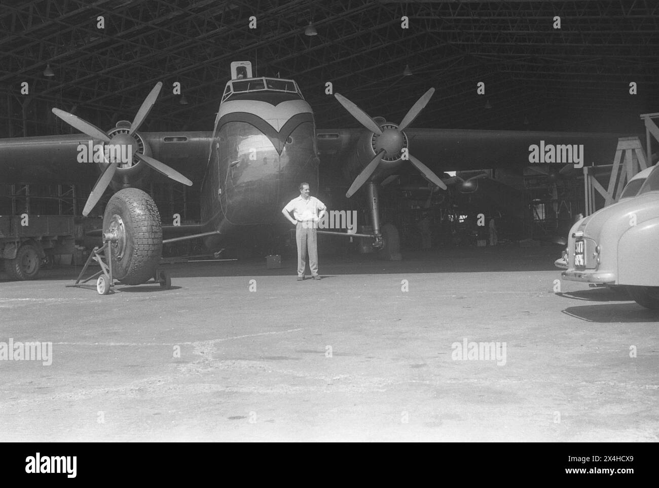 England c.1957 – A photograph of the Dan Air Bristol Type 170 Freighter ...