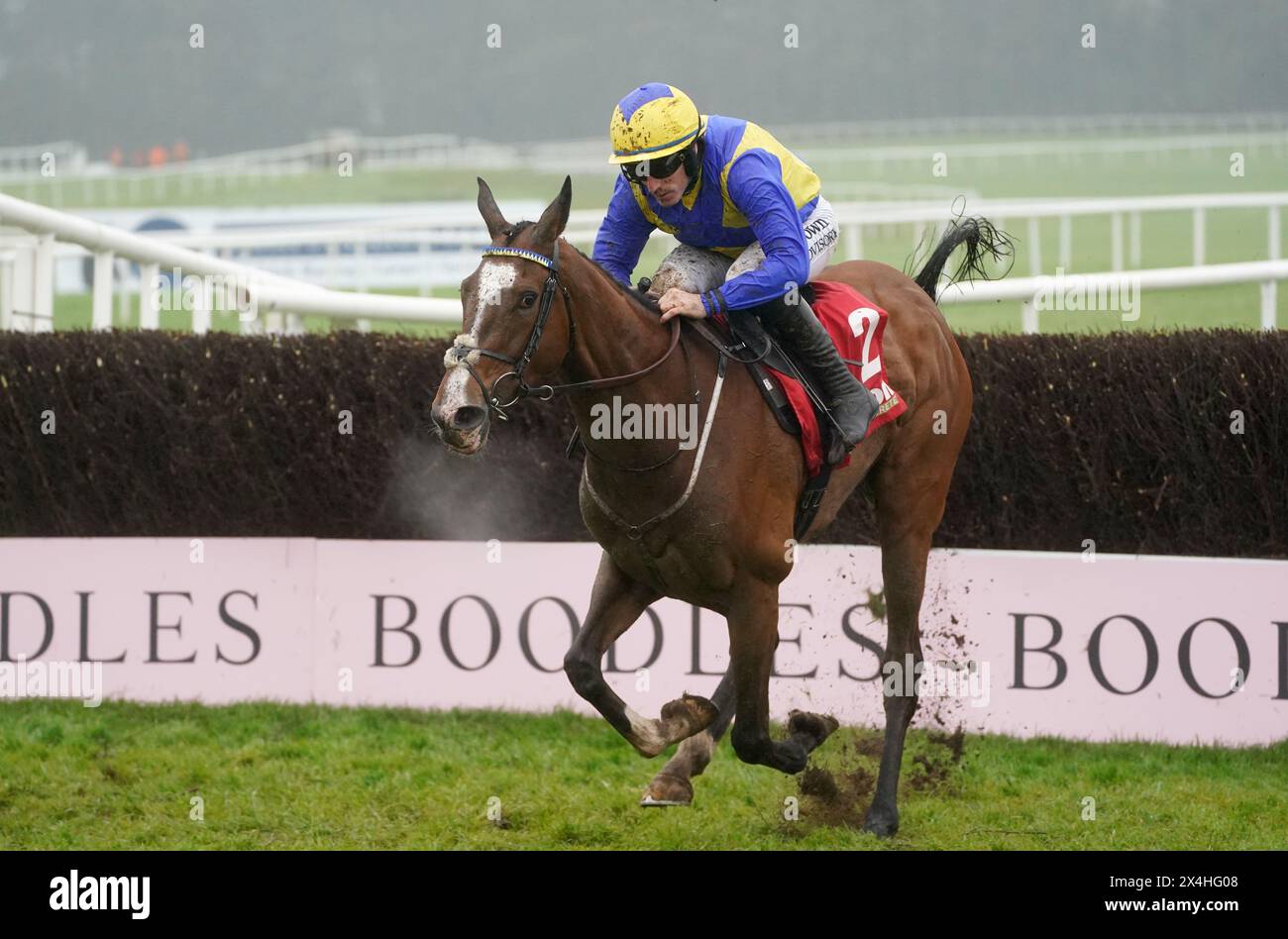 Brides Hill ridden by Sean Flanagan on the way to winning the Hanlon Concrete Irish EBF Glencarraig Lady Francis Flood Mares Chase during day four of the Punchestown Festival at Punchestown Racecourse, County Kildare. Picture date: Friday May 3, 2024. Stock Photo