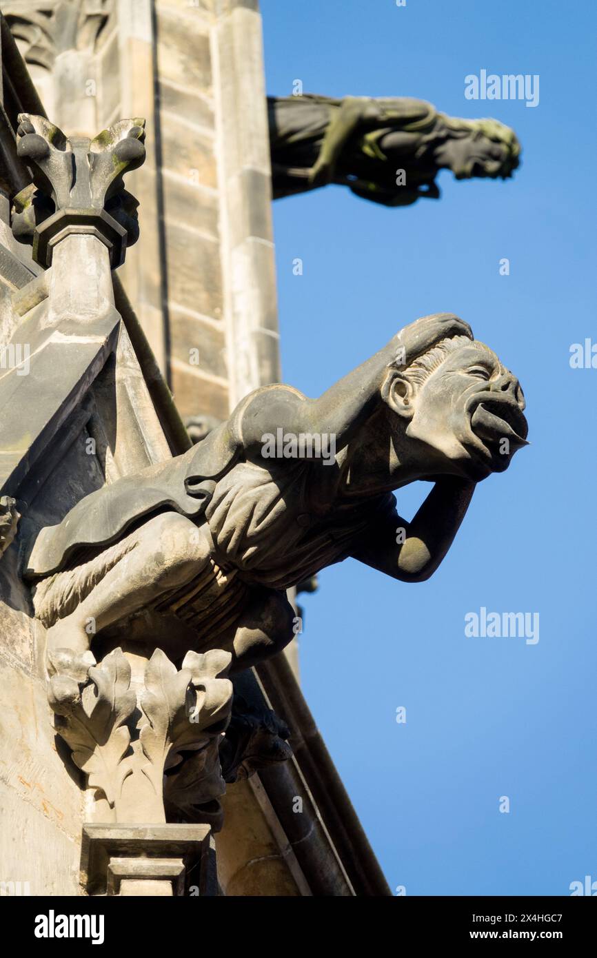 Prague Cathedral Gargoyles detail Castle Stock Photo