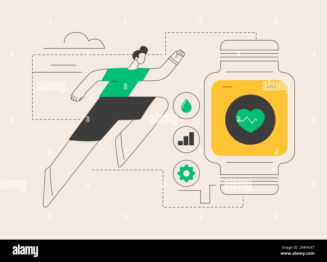 Healthcare trackers wearables and sensors abstract concept vector