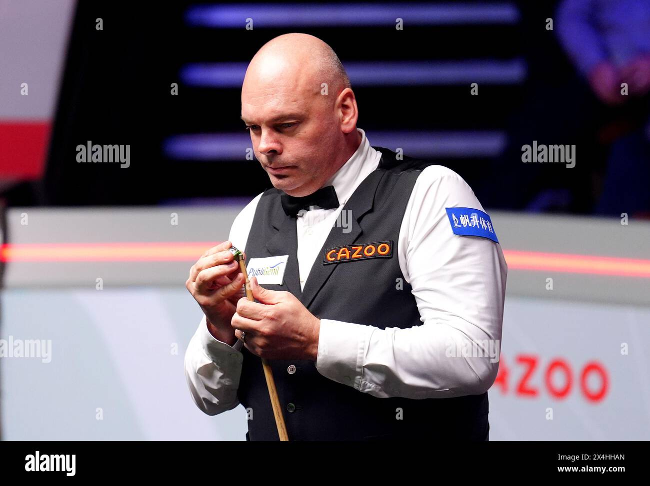 Stuart Bingham during his semi-final match against Jak Jones (not pictured) on day fourteen of the 2024 Cazoo World Snooker Championship at the Crucible Theatre, Sheffield. Picture date: Friday May 3, 2024. Stock Photo