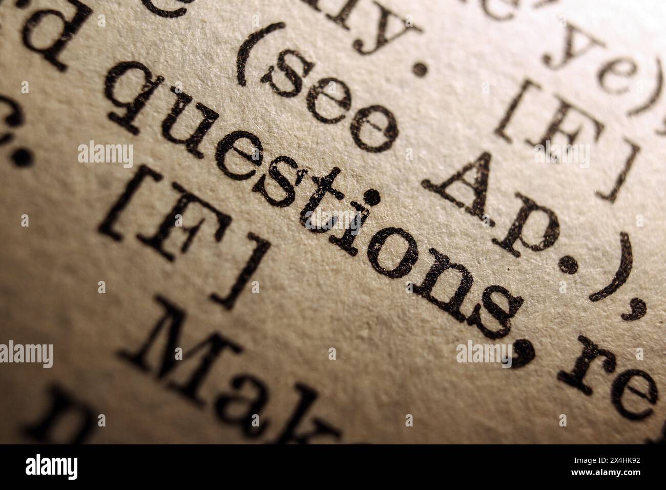 Question Over Dictionary Survey questions hi-res stock photography and images - Alamy