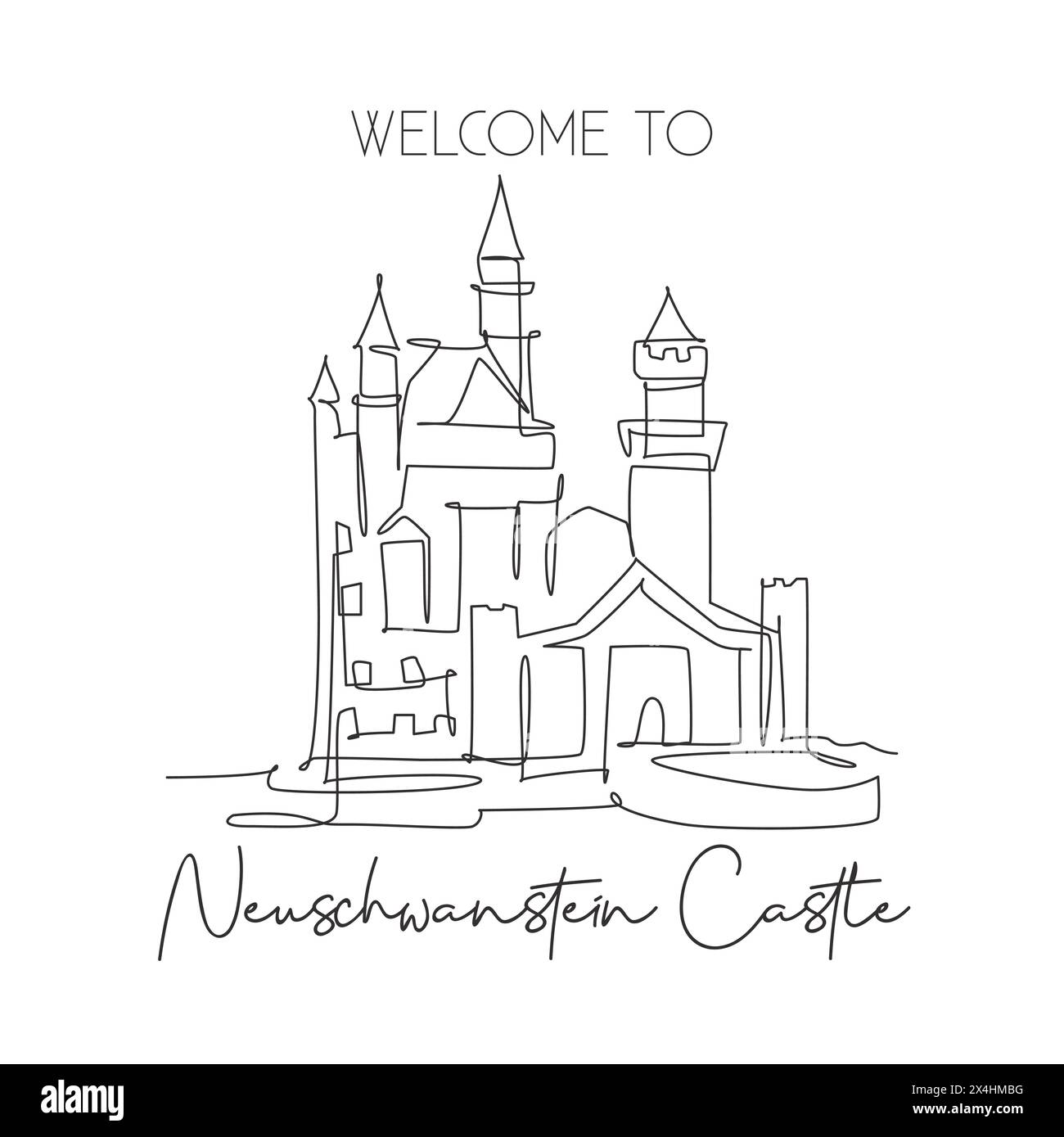 One Single Line Drawing Neuschwanstein Castle Landmark World Famous In 25-creative-and-easy-diy-canvas-wall-art-ideas