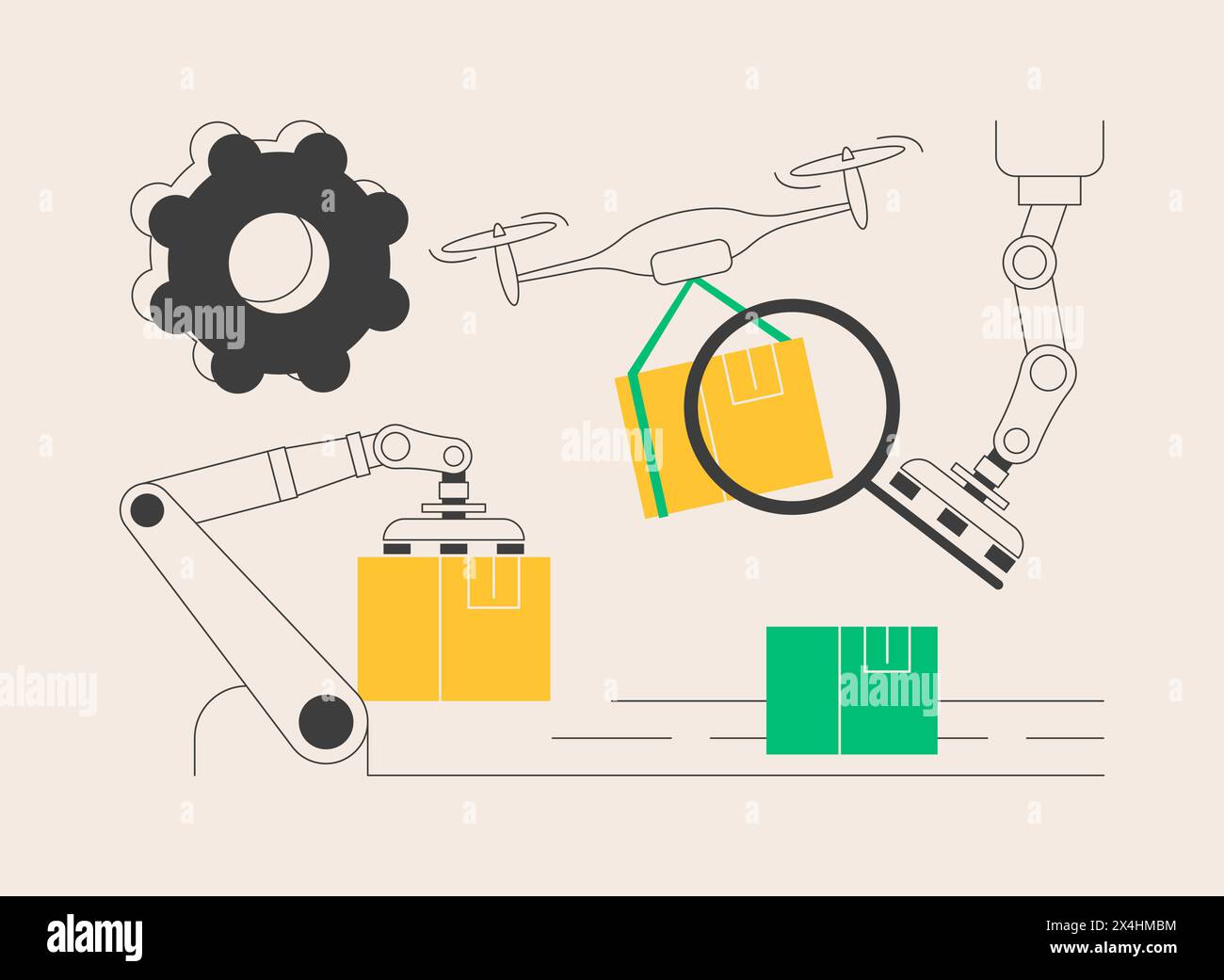 Labor substitution abstract concept vector illustration Stock Vector ...