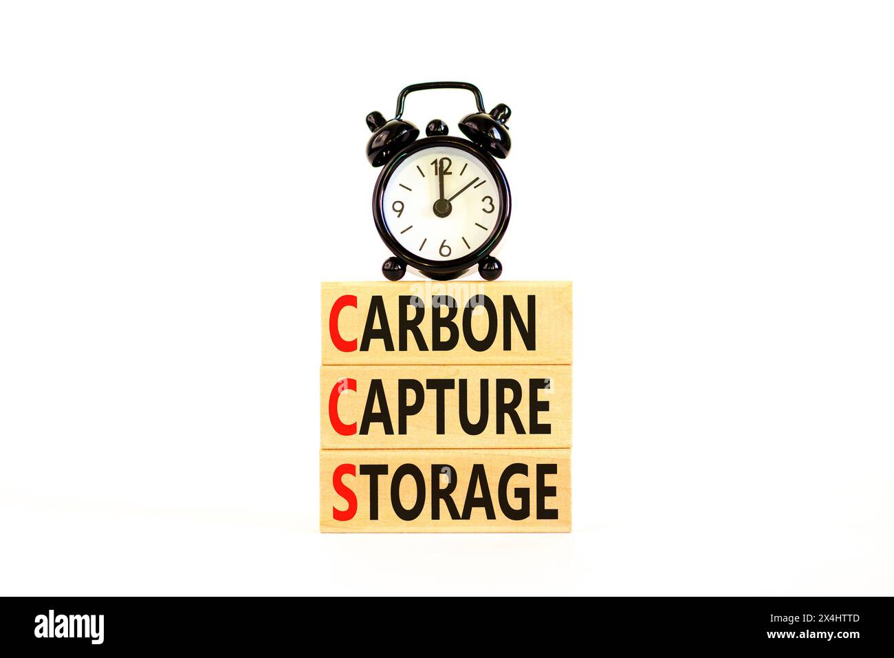 CCS Carbon capture storage symbol. Concept words CCS Carbon capture storage on beautiful wooden blocks. Beautiful white background. Business ecologica Stock Photo