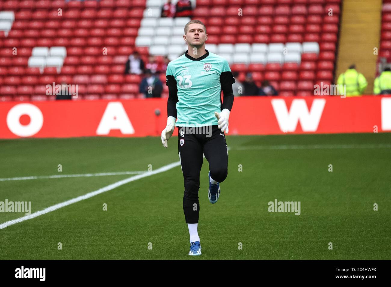 Ben Killip of Barnsley in the pregame warmup session during the Sky Bet League 1 Promotion Play-offs Semi-final first leg match Barnsley vs Bolton Wanderers at Oakwell, Barnsley, United Kingdom, 3rd May 2024  (Photo by Mark Cosgrove/News Images) Stock Photo