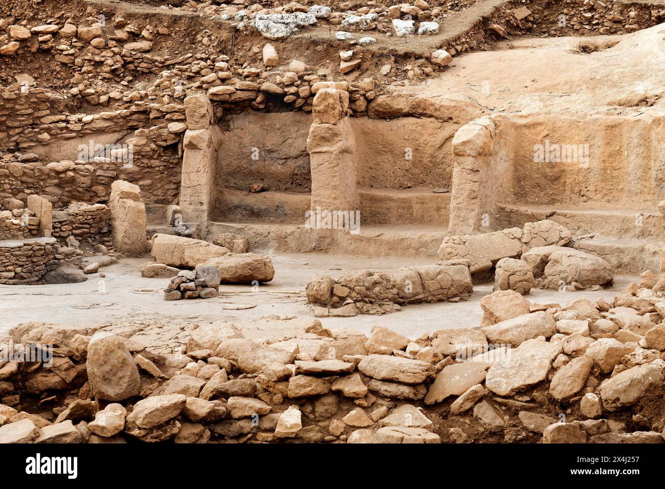 Neolithic archaeological site of Karahan Tepe, Circular stone structure ...