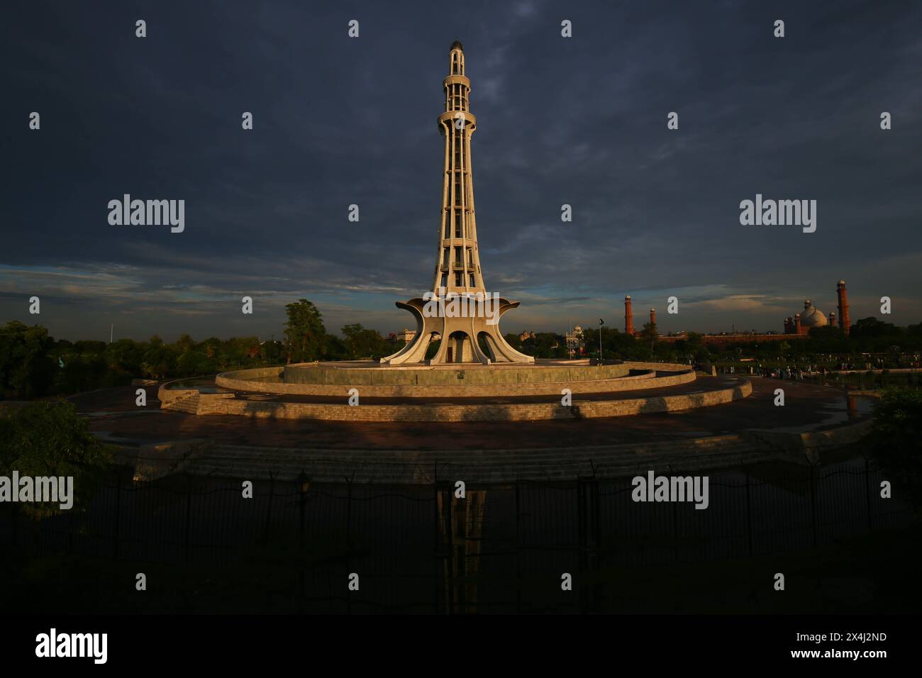 Beautiful view of Minar e Pakistan Lahore Stock Photo