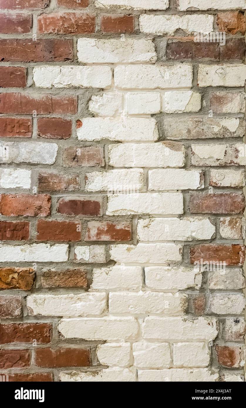 Aged painted brick wall background Stock Photo - Alamy