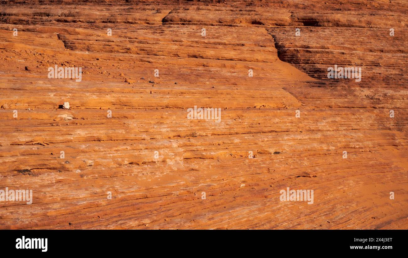 Stratified and eroded red sandstone rock formation. Texture background. Antelope Canyon, Arizona, USA Stock Photo
