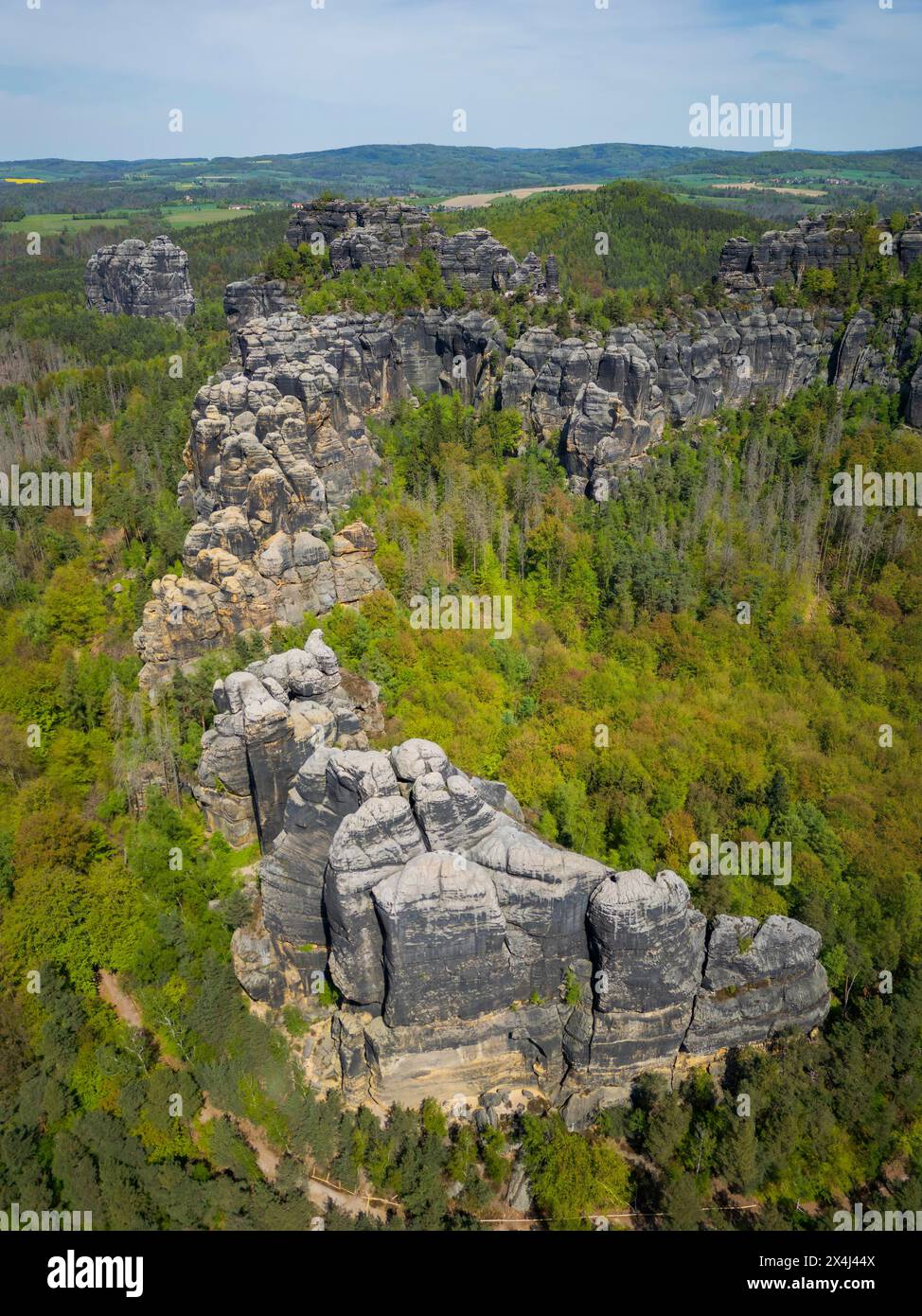 Elongate Rocks The Schrammsteine are an elongated, heavily jagged group of rocks in ...