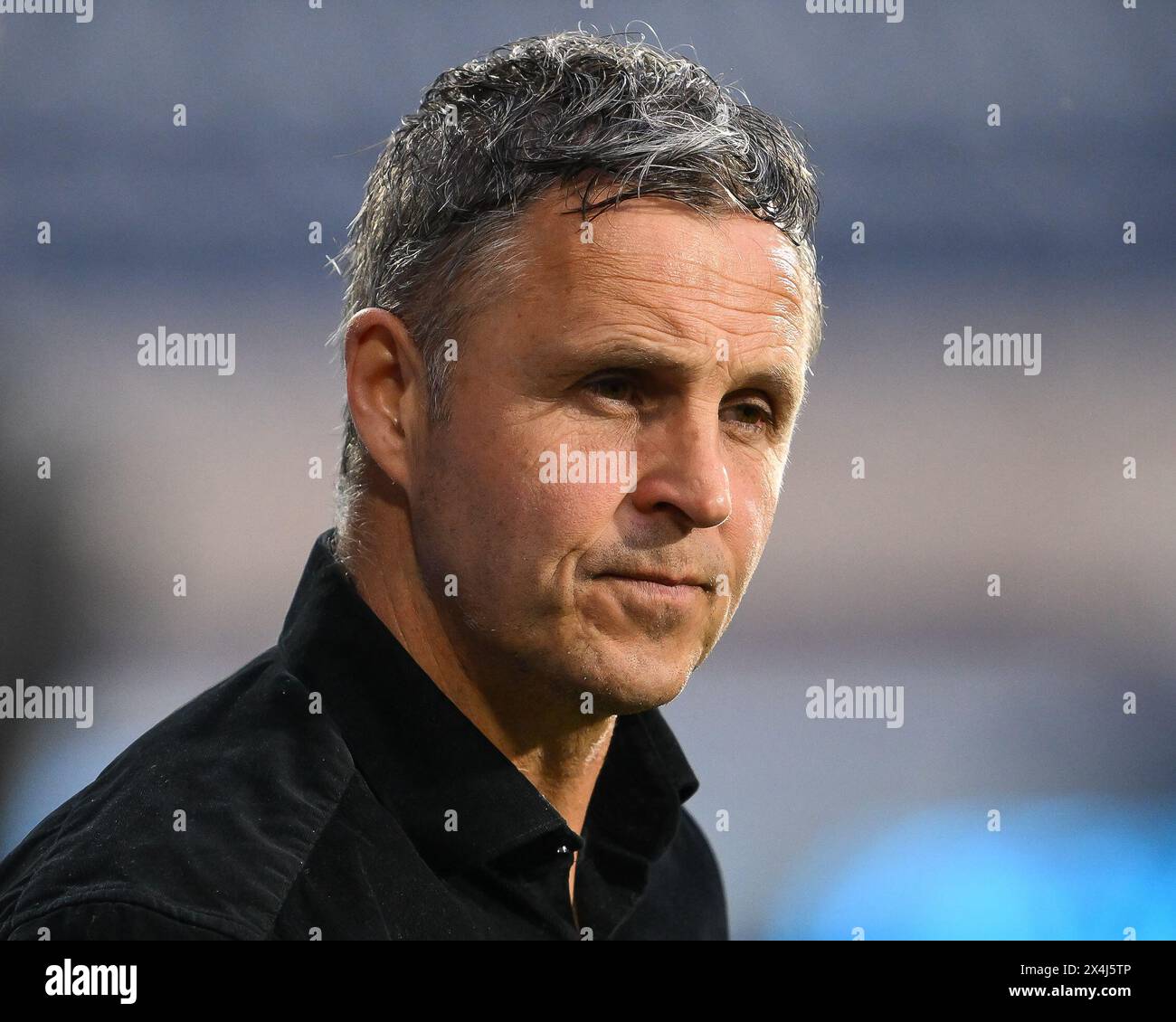 Paul Rowley Head Coach of Salford Red Devils during the Betfred Super League Round 10 match Huddersfield Giants vs Salford Red Devils at John Smith's Stadium, Huddersfield, United Kingdom, 3rd May 2024  (Photo by Craig Thomas/News Images) Stock Photo