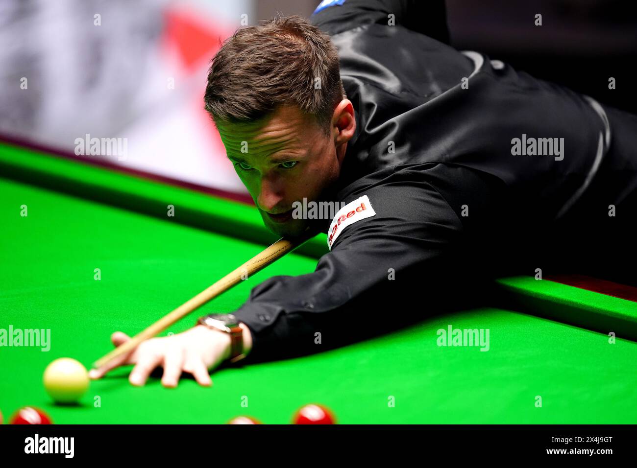David Gilbert during his semi-final match against Kyren Wilson (not pictured) on day fourteen of the 2024 Cazoo World Snooker Championship at the Crucible Theatre, Sheffield. Picture date: Friday May 3, 2024. Stock Photo