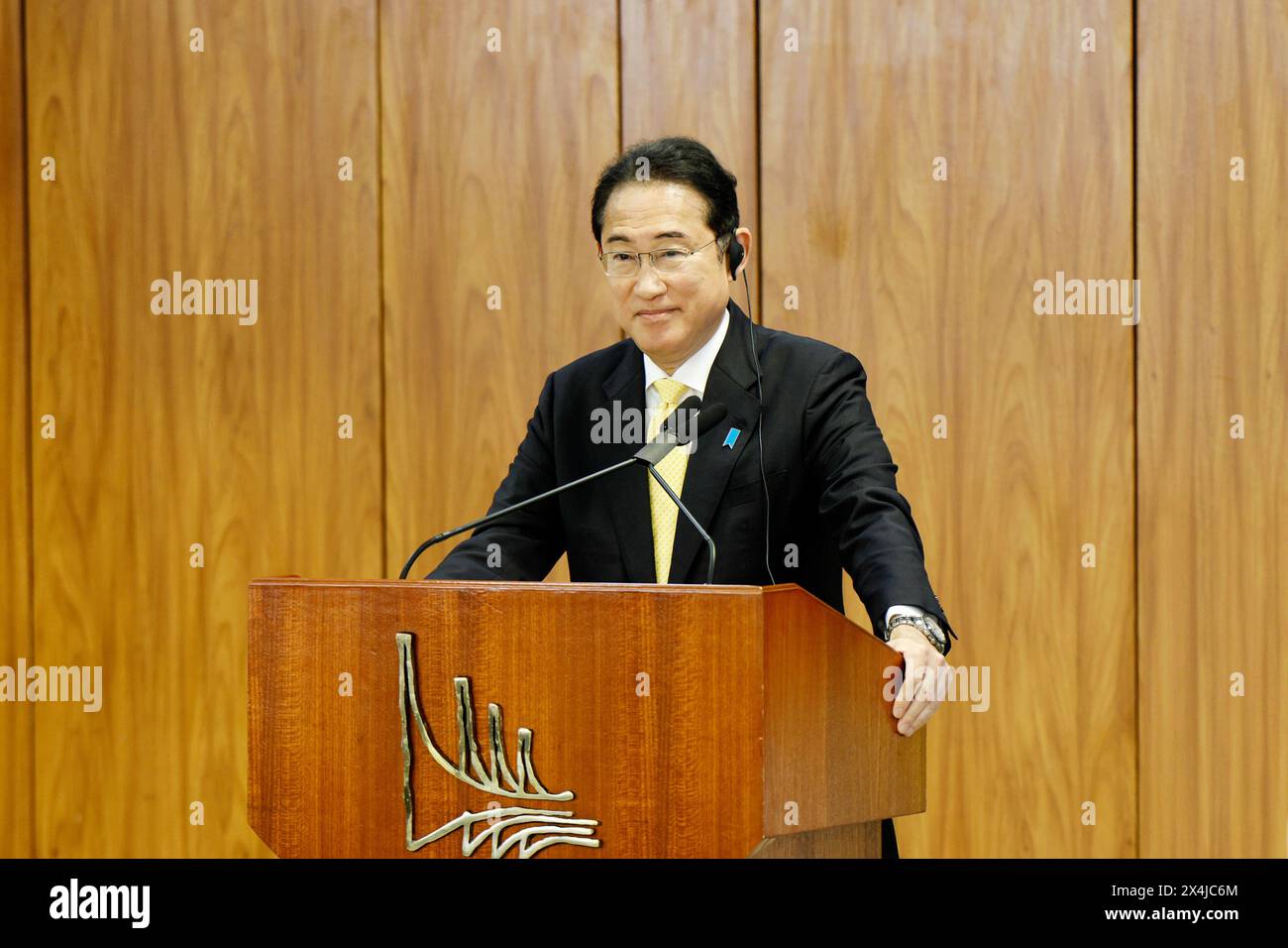 Brasilia, Distrito Federal, Brasil. 3rd May, 2024. BRASILIA (DF), 05/03/2024- MINISTER/JAPAN/CEREMONY- The Prime Minister of Japan Fumio Kishida, during the official Arrival Ceremony and Signing of Acts, held at Palacio do Planalto in the city of Brasilia, DF, this Friday- fair, 03. (Foto: Wallace Martins/Thenews2/Zumapress) (Credit Image: © Wallace Martins/TheNEWS2 via ZUMA Press Wire) EDITORIAL USAGE ONLY! Not for Commercial USAGE! Stock Photo