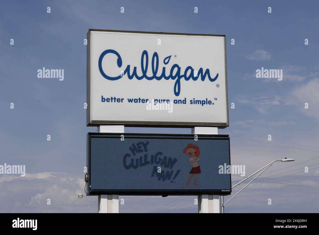 Logansport - May 2, 2024: Culligan Water retail vending location. Culligan is a water treatment products company. Stock Photo